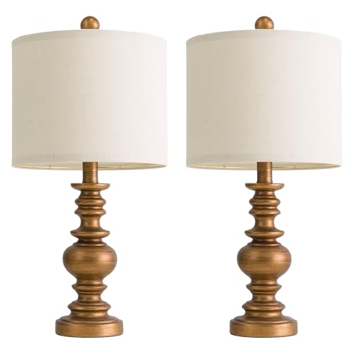 20" Antique Gold Table Lamps Set of 2 (2 Count)