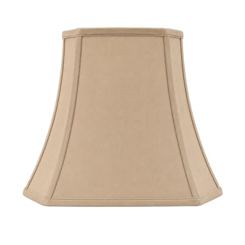 BSO-710-12AGL Rectangle Cut Corner Basic Lamp Shade, (5x6.5) x (8x12) x 10, Antique Gold