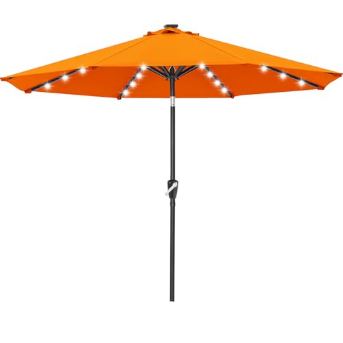 Solar Led Patio Umbrella with 32 Lights 11FT