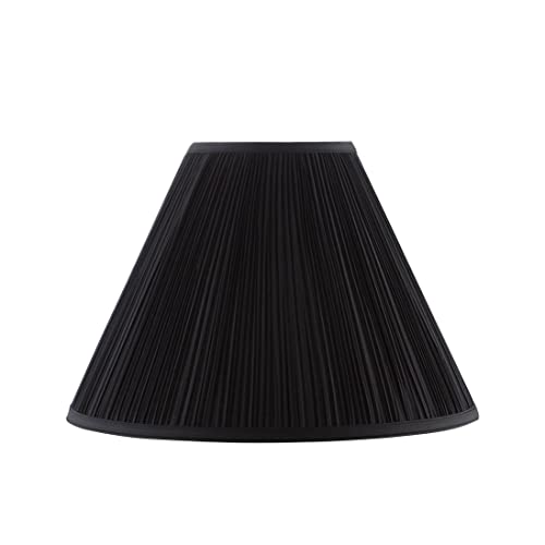 33192 Transitional Hardback Empire Shaped Mushroom Pleated Black Spider Shade