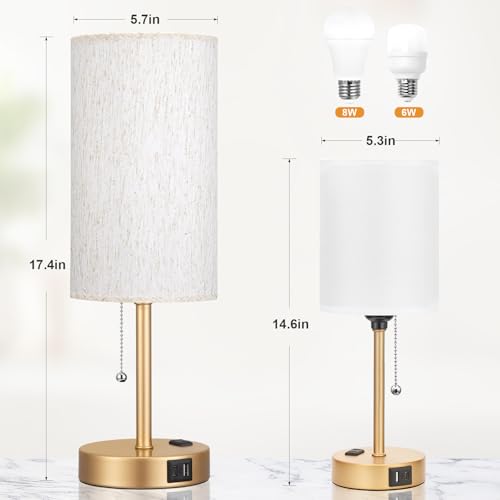 17in Bedside Table Lamp for Bedroom
