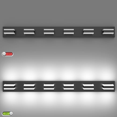 5 Color Temperature Adjustable Modern Vanity Light6 Lights Black Bathroom Light FixturesIndoor LED Bar Lighting 5 Color Temperature Adjustable 5CCT ETL Listed
