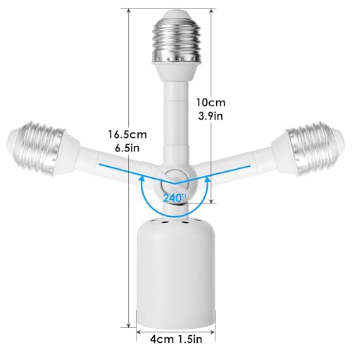 2 Pack E26 Light Socket Extender (2 Count)