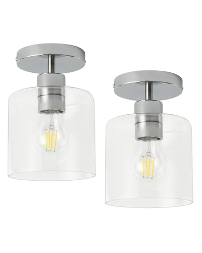 Chrome Semi Flush Mount Ceiling Light (2 Count)
