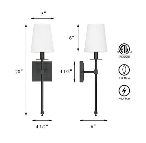 Black Sconces Set of 2 Modern Hardwired Bathroom Sconces (2 Count)