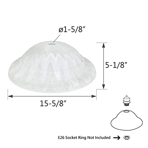 23091 01A Alabaster Transitional Style Replacement Torchiere Glass Shade