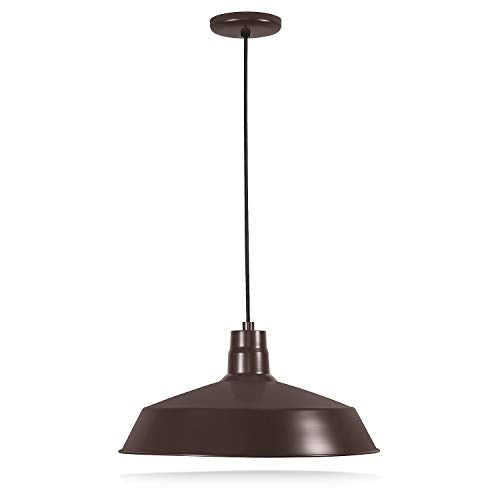 17 inch Architectural Bronze Pendant Barn Light Fixture with 10ft Adjustable Cord