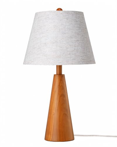 Modern Table Lamp with Tapered Rosewood Wood Base & E26 Socket