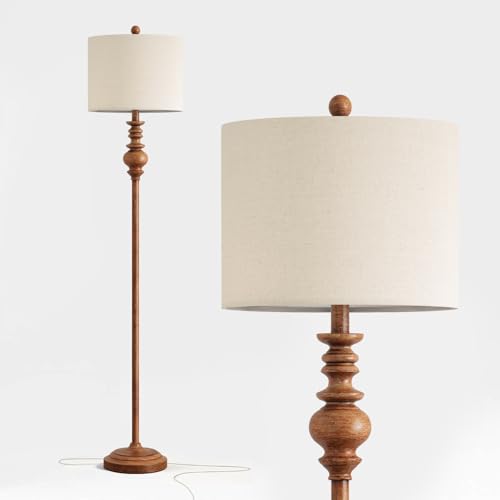 64.25" Rustic Floor Lamp for Living Room (Antique Brown)