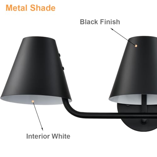 Industrial Black Vanity Light with Metal Shade