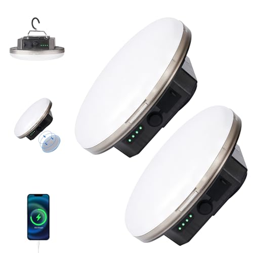 2pcs Rechargeable Camping Hanging Tent Light