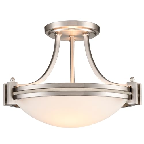 Brushed Nickel Semi Flush Mount Ceiling Light