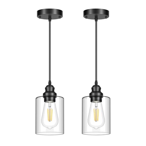 2 Pack Modern Black Pendant Lighting (2 Count)