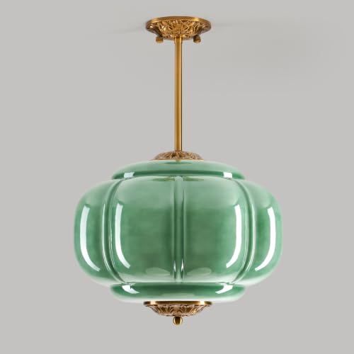 Semi Flush Mount Ceiling Light (Green 15")
