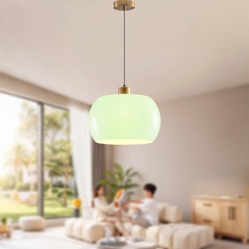 Modern Farmhouse Ceiling Pendants Sage Glass Hanging Light