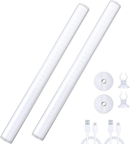 LED Mirror Lights Portable Rechargeable Vanity Light 3 Brightness Touch Control Makeup Light for Bathroom Dressing Room 2 Packs