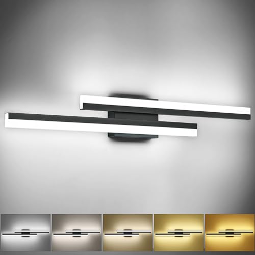 32 Inch LED Vanity Light Black Bathroom Light Fixtures Over Mirror Modern Bath Lighting Bar 5CCT