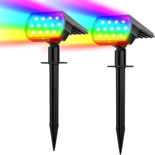 Solar Color Changing Spot Lights Outdoor (2 Count)