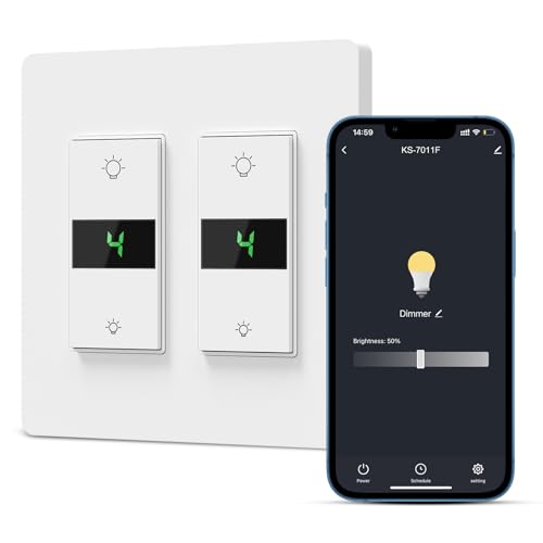 Smart Dimmer Switch 2Gang Digital Display Single