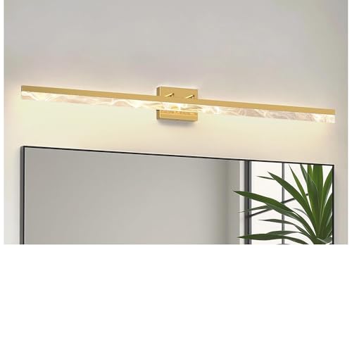 48 Inch Gold Vanity Light Bar Over Mirror Marble Acrylic 3CCT