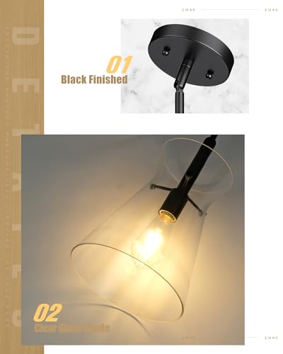 9 Inch Black Pendant Light (2 Count)