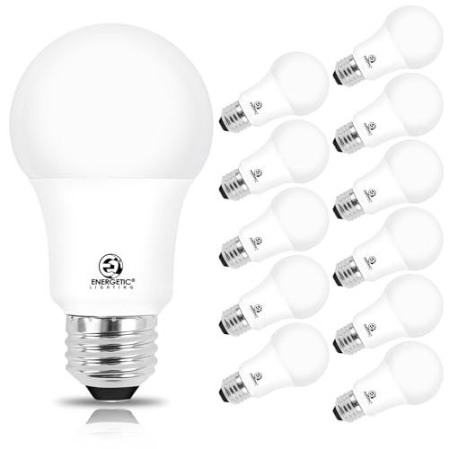 Energetic 12 Pack A19 LED Bulb 100W Cool White 4000K Dimmable Light Bulbs (12 Count)