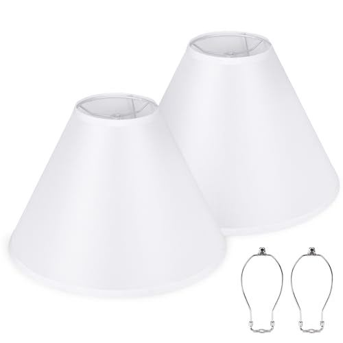 16 Inch White Linen Lamp Shades (2 Count)