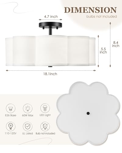 Black Semi Flush Mount Ceiling Lights