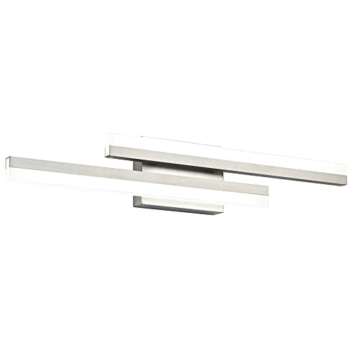 24 Inch LED Vanity Light Brushed Nickel Bathroom Light Fixtures Over Mirror Modern Bath Wall Lighting Bar 3CCT