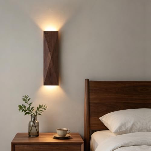 Modern Walnut Wood Wall Sconces
