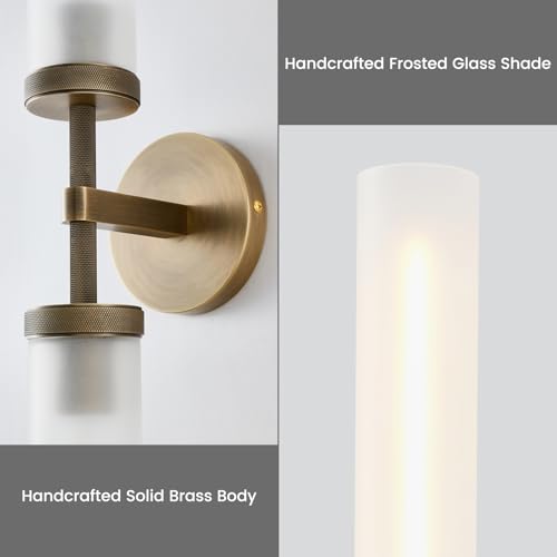 30" 2 Lights Hardwired Frosted Glass Bathroom Wall Sconces