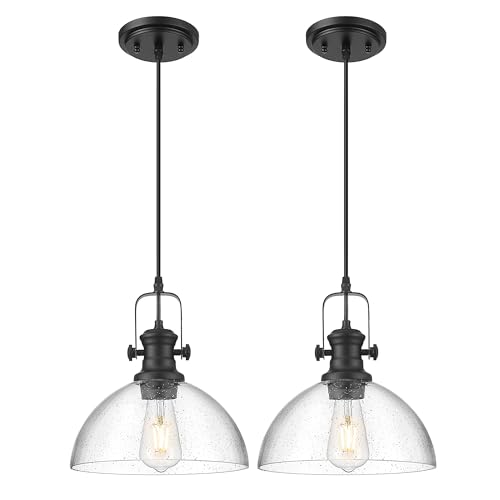 2 Pack Black Pendant Lights Kitchen Island (2 Count)