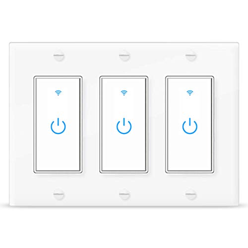 Smart WiFi Light Switch 3 Gang Compatible with Alexa and Google Home
