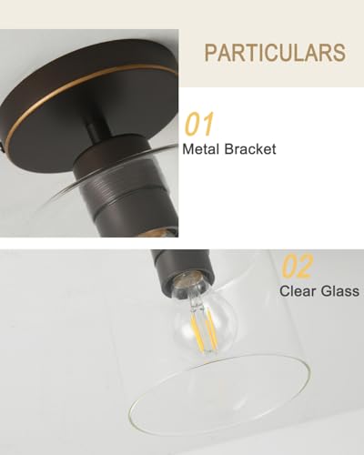 Brown and Gold Semi Flush Mount Ceiling Light