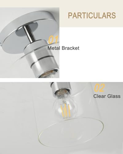 Chrome Semi Flush Mount Ceiling Light (2 Count)