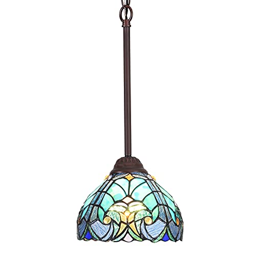 Tiffany Pendant Light fixtures Hanging Lamp Stained Glass Light Decor for Dining Living Room Kitchen Island Study Hallway