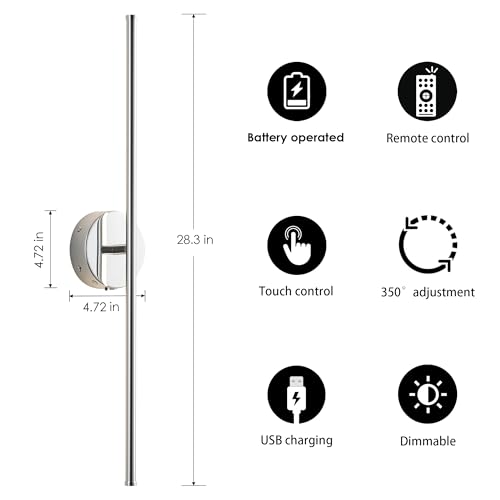 Battery Operated Wall Sconces Set of Two Wireless Wall Lights (2 Count)