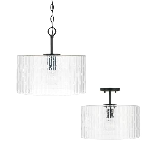 Capital Lighting 241311MB Emerson Embossed Seeded Glass Convertible Pendant