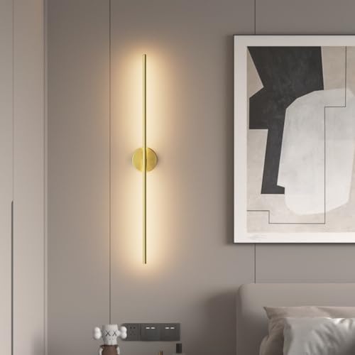 40In Modern Gold Bathroom Sconce Vanity Light Over Mirror Hardwired 3000K Bathroom Light Fixture 360° Rotatable for Bedroom Living Room