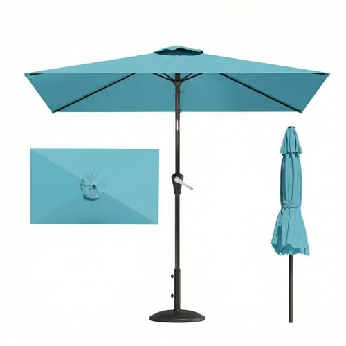 6.5' x 10' Rectangular Patio Umbrella Large Outdoor Market Umbrella w