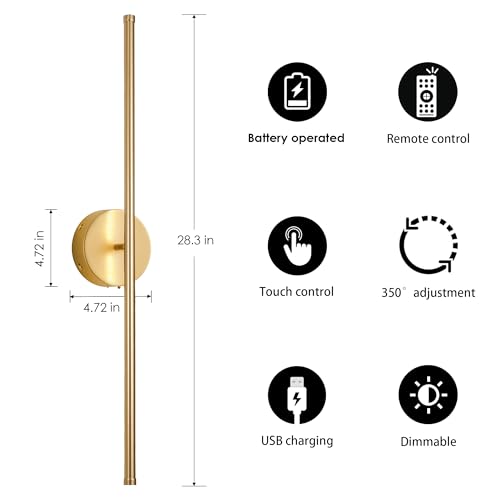 Battery Operated Wall Sconces Set of Two Wireless Wall Lights (2 Count)