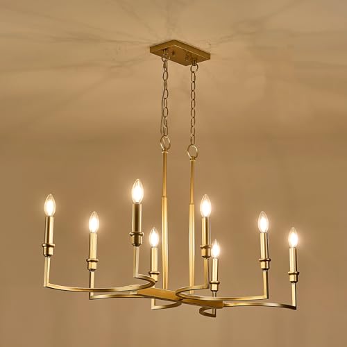 8 Light Candelabra Chandelier Dining Room Gold Chandeliers 38in (8 Count)