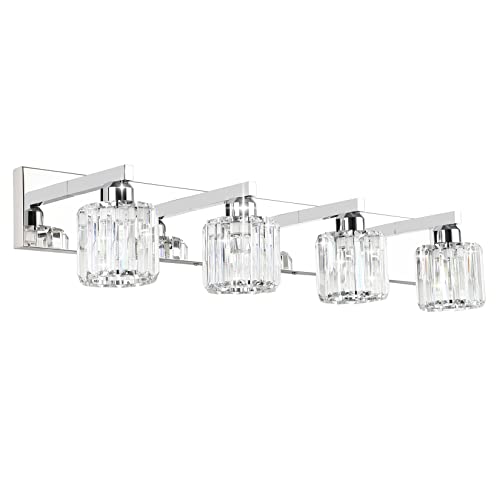 Crystal Bathroom Vanity Light Modern Vanity Lighting Fixtures Crystal Vanity Light for Bathroom 4 Lights