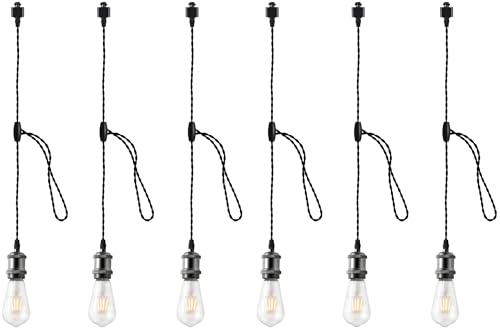 H Track Pendant Lights with Adjustable Cord (6 Count)