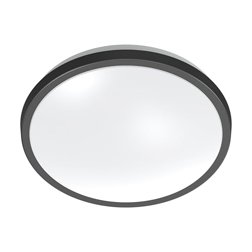 10" Matte Black LED Ceiling Light Flush Mount Lighting Fixture Dimmable Daylight for Bathroom Kitchen Laundry Room Closet