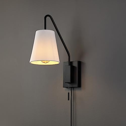 1 Light Matte Black Swing Arm Plug