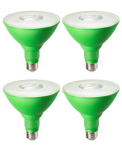 Halloween Outdoor PAR38 Green Flood LED Light Bulbs Dimmable 4Pack (4 Count)