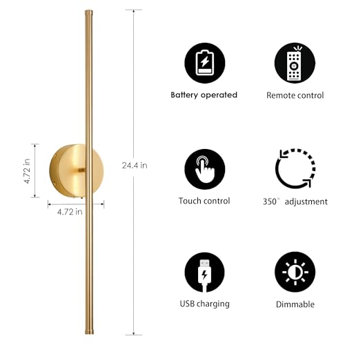 Battery Operated Wall Sconces Set of Two Wireless Wall Lights (2 Count)