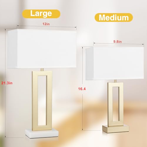 22" Tall Bedroom Lamps for Living Room (2 Count)