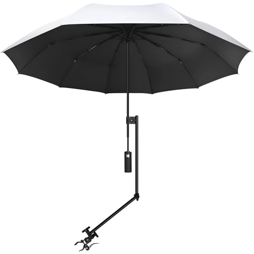 UPF 50+ Beach Umbrella with Adjustable Universal Clamp